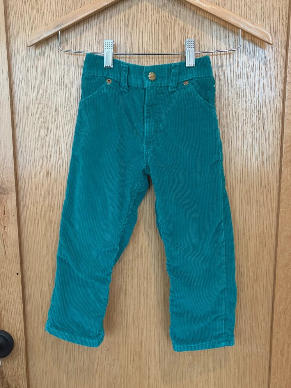 Vintage OshKosh B'gosh Green Corduroy Toddler Pants with Flannel Lining USA Made